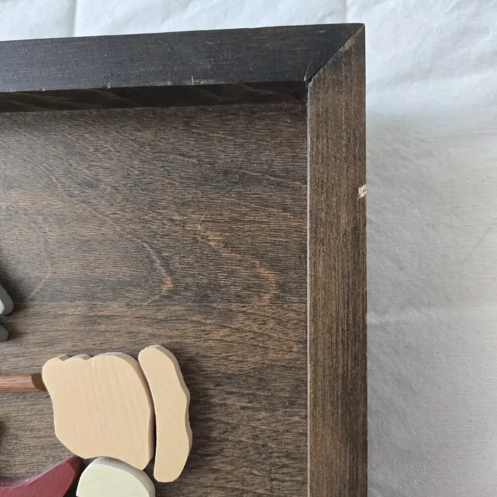 Handcrafted Intarsia Wood‎ Wall Art Golf Man With A Golf Club Framed